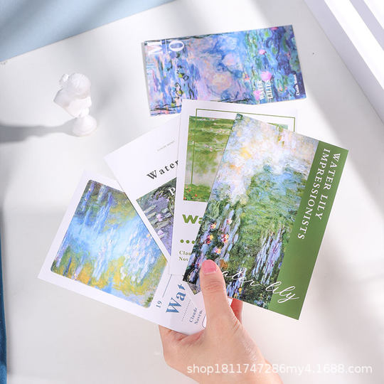 joytop Yuemu 30 Monet Postcards ins Retro Art Wholesale Hand Account Material Blessing Message Greeting Card