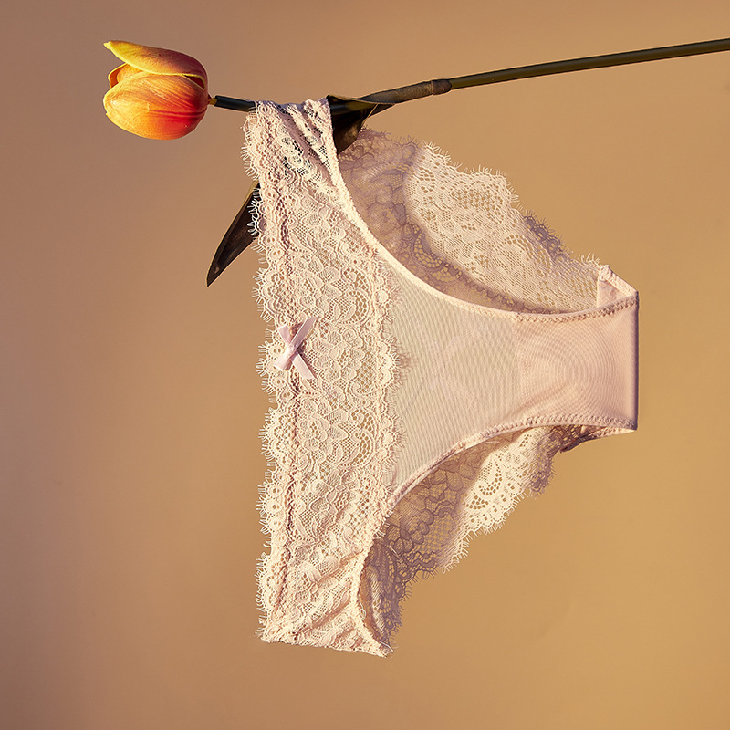 Fábrica de ropa interior transfronteriza cintura baja ropa interior de mujer sexy encaje sexy ropa interior Tanga cruzada tentación transpirable mujeres