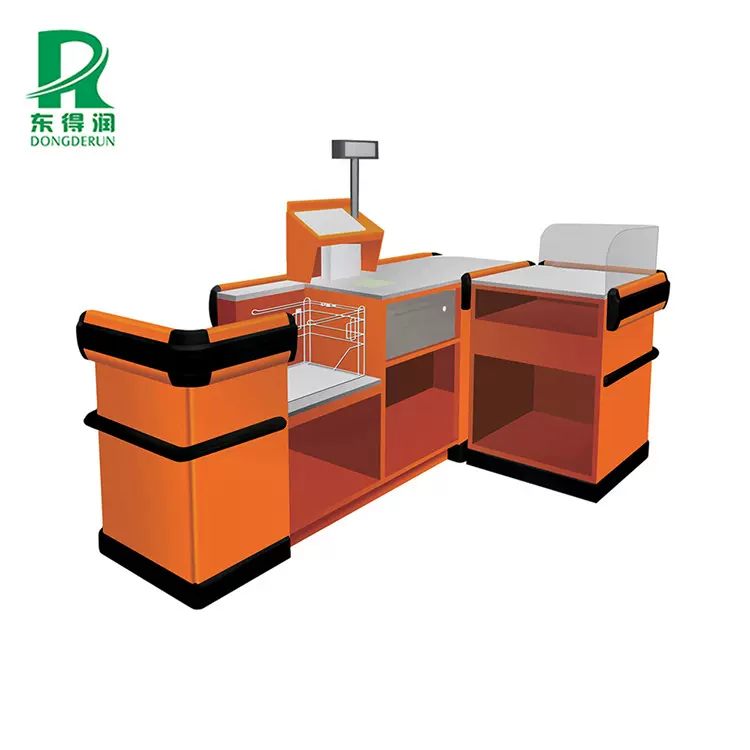 金属超市收银柜台 母婴店收钱桌 便利店收银台可带配件