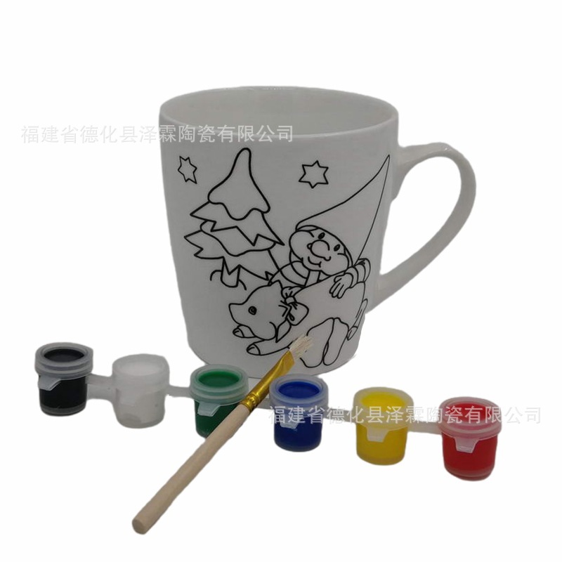 Taza de marca creativa taza de cerámica taza de graffiti taza de pintura taza no se borra regalos del día del niño capacitación comercio exterior original