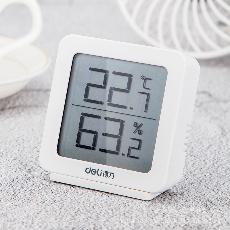 델리 온도 및 습도 측정기 8838 다기능 전자 온도 및 습도 측정기 침실 온도 및 습도 홈 베이비 룸 알람 시계