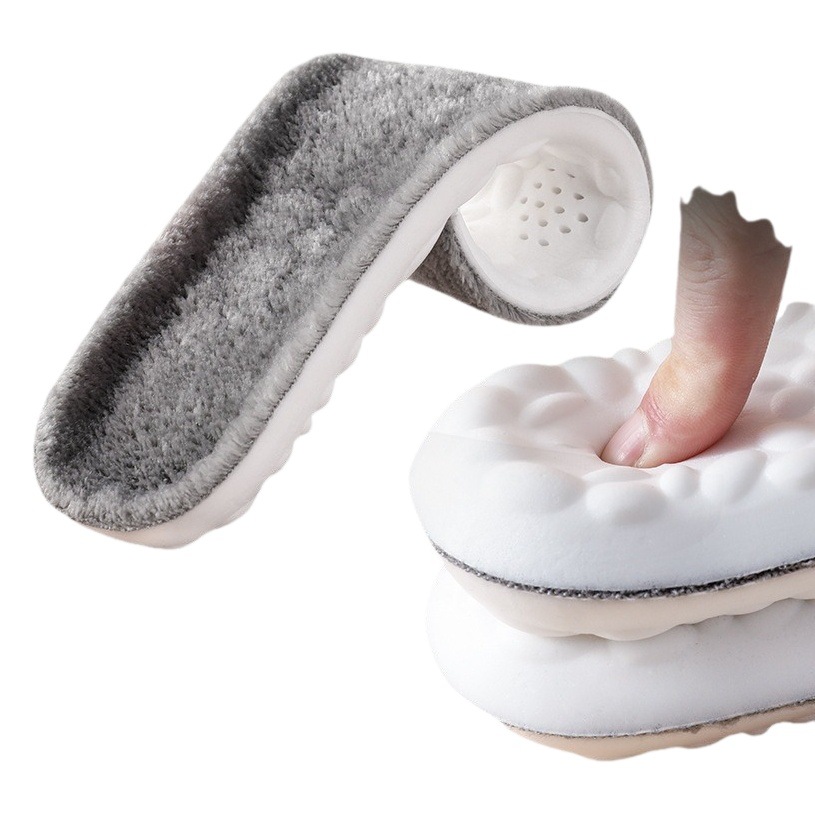 Huella Youpin 4D Cloud Plantillas más terciopelo cálido y cómodo a temperatura constante, transpirable, absorbente de sudor, antibacteriano y desodorante botas de nieve invierno