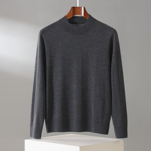 Cashmere Sweater Men's Half-turtleneck 100 Pure Cashmere Autumn and Winter New 18 Worsted Thin Knitted Base Sweater