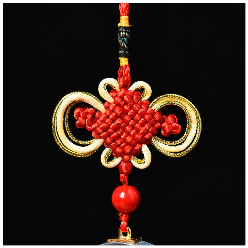 Crystal Chinese knot tassel pendant decorative item for festivals, featuring human head portrait, car ornament, car interior decoration, souvenir, street vendor supply