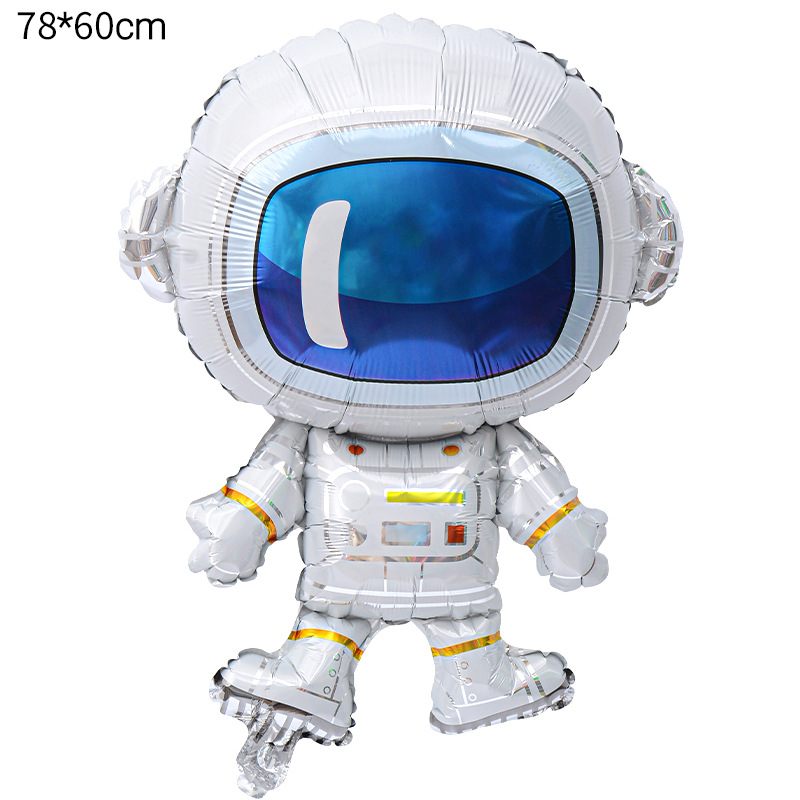 Nuevo astronauta globo astronauta cohete forma universo tema fiesta de cumpleaños decoración película de aluminio globo OVNI