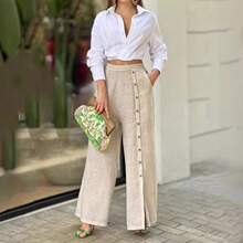 A 48355 Women's Collar Shirt Pants Set �������������װ