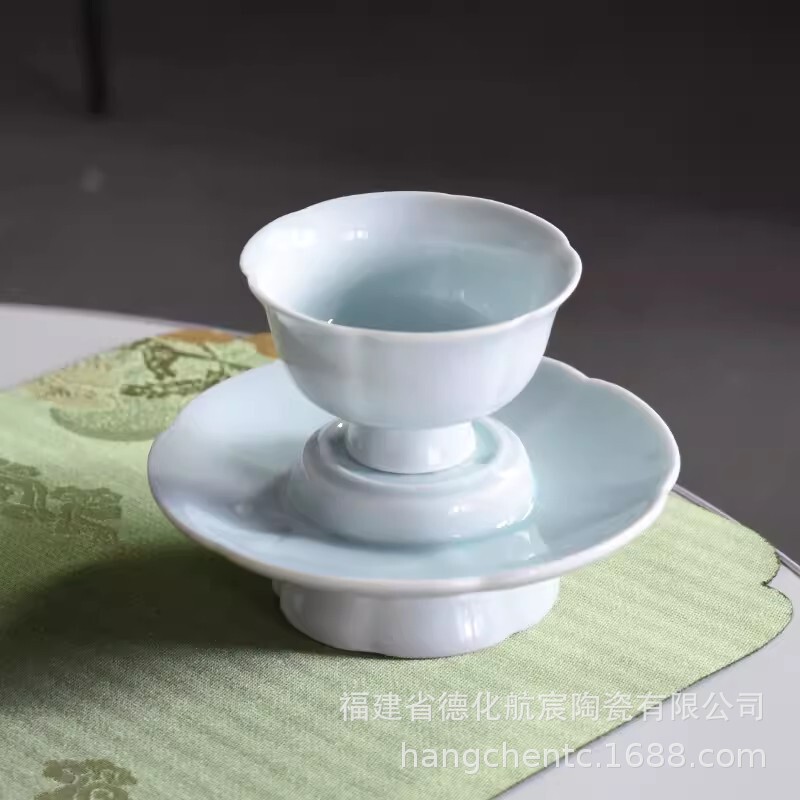 Imitation Song Dot Tea Paste Cup Yingqing Ceramic Kwai Mouth Tea Cup Lotus Pattern Master Cup Home Kung Fu Tea Set Imitation Song Dot Tea Paste Cup Yingqing Ceramic Kwai Mouth Tea Cup Lotus Pattern Master Cup Home Kung Fu Tea Set