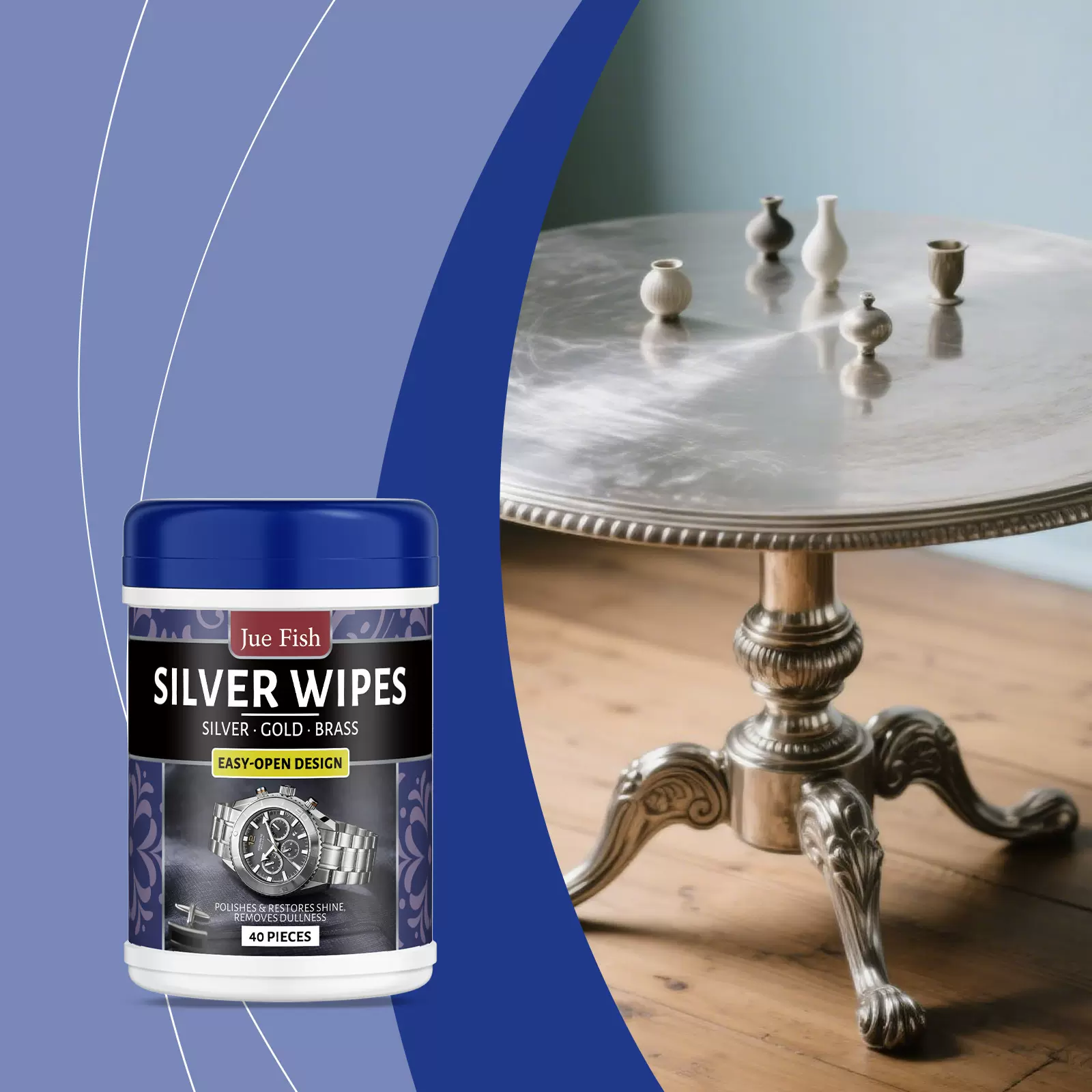 JUE FISH银器清洁湿巾 手表银饰银器去污翻新亮泽保养清洁湿巾