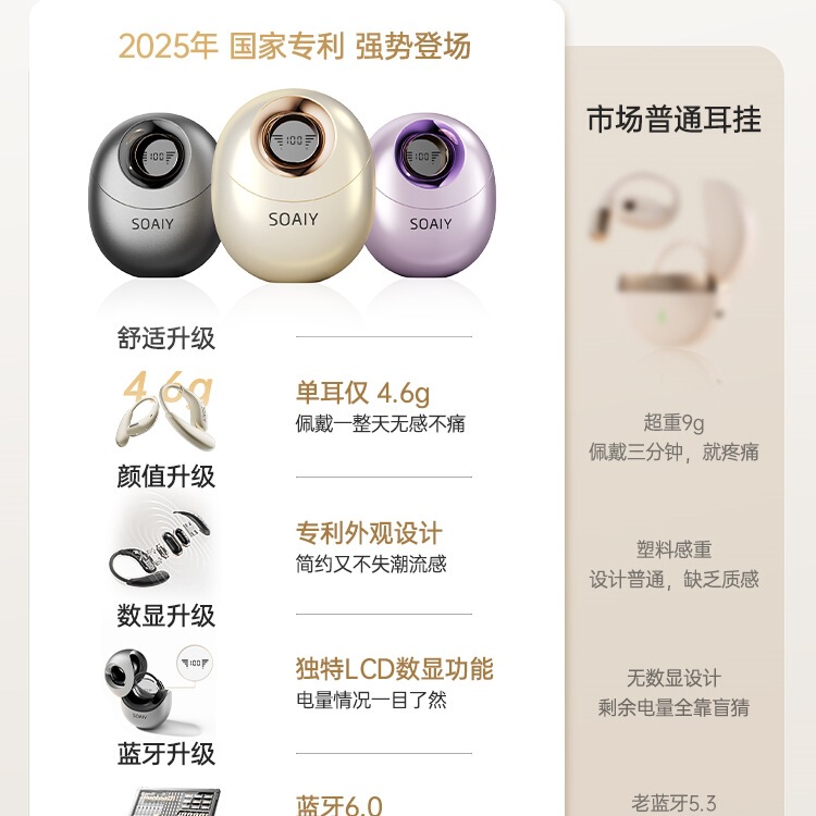 GD51挂耳式蓝牙耳机无线气骨传导2025新款开放不入耳运动跑步|undefined