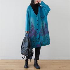 2025 長袖 V ネック古い女性の大きいサイズのルーズコートラベンダー痩身カーディガンカジュアルロングトレンチコート