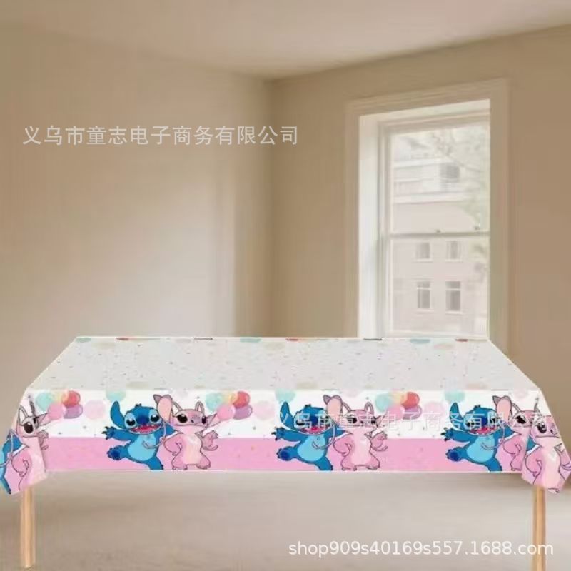 现货热销卡通蜘蛛侠公主史迪仔派对桌布卡通生日party一次性pe长|undefined