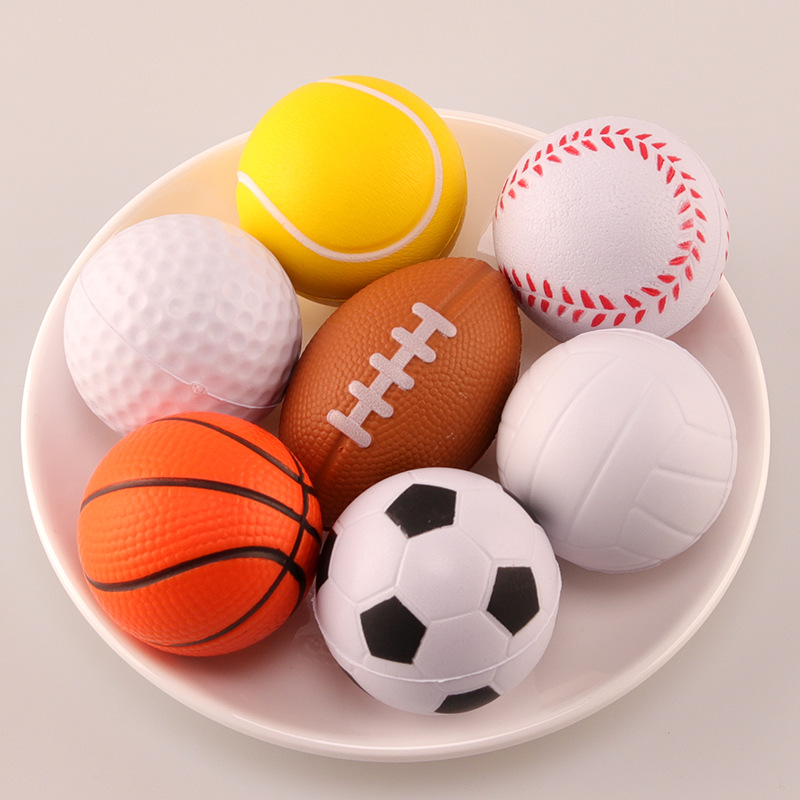 Cross-border pu foam ball 4cm basketball football football slow rebound pu paint pressure ball manufacturers wholesale