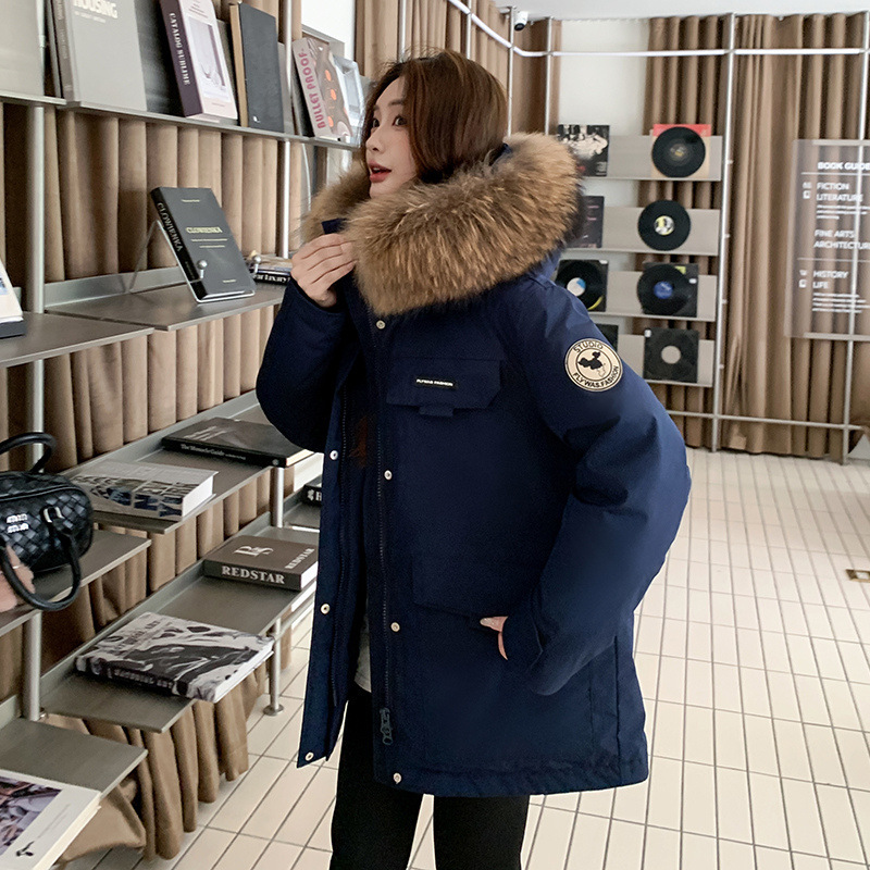 2025 New Plus-Size Hooded Parka down Jacket with Raccoon Fur Collar for Women 244