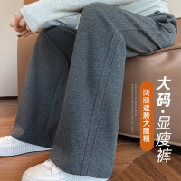 【淘宝爆款】【现货代发】直筒阔腿裤女2025年冬加厚大码显瘦运动