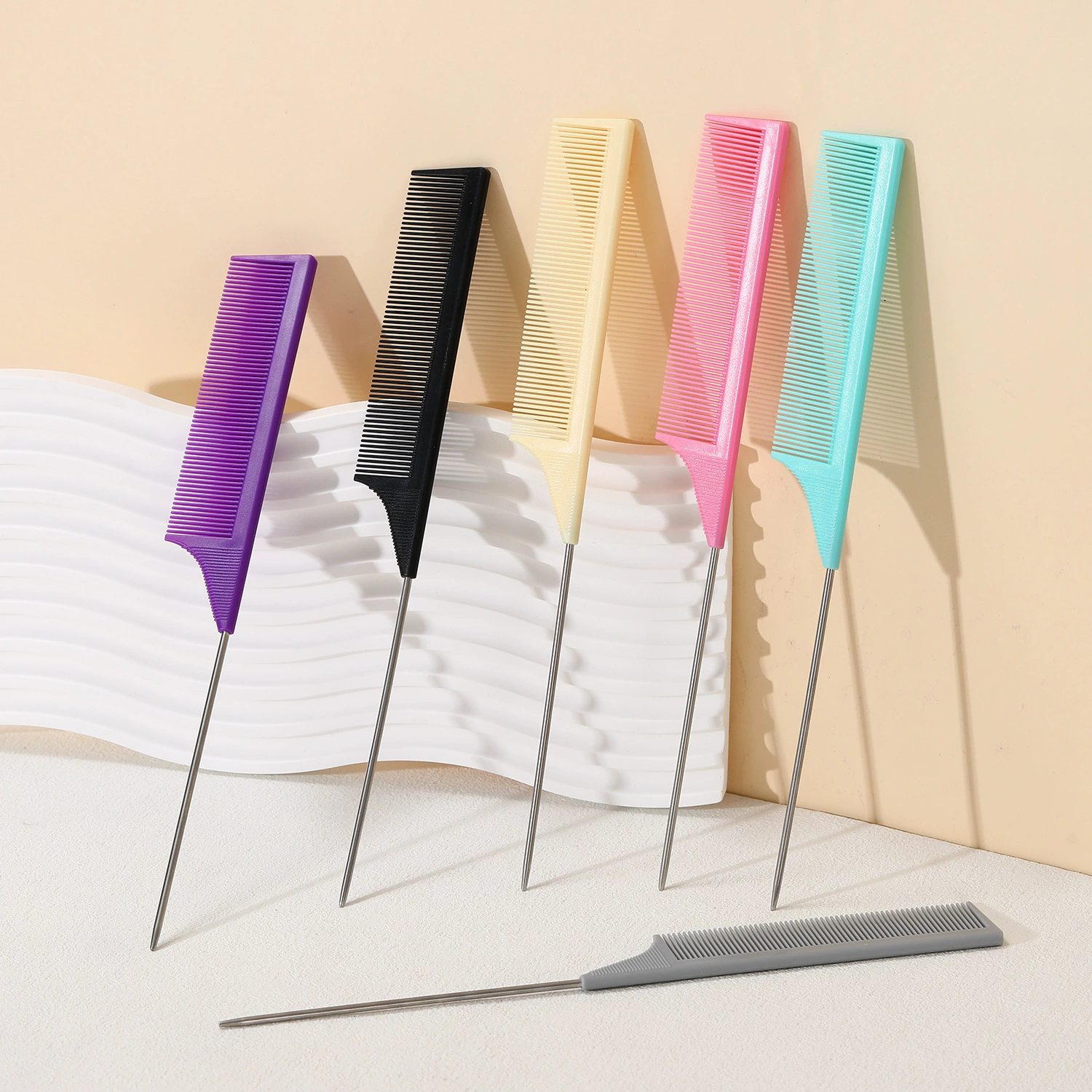 Трансграничная нержавеющая сталь остроконечная расческа для волос