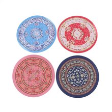 1:12迷你娃娃屋dollhouse地面装饰 土耳其名族风圆形地毯编织地垫