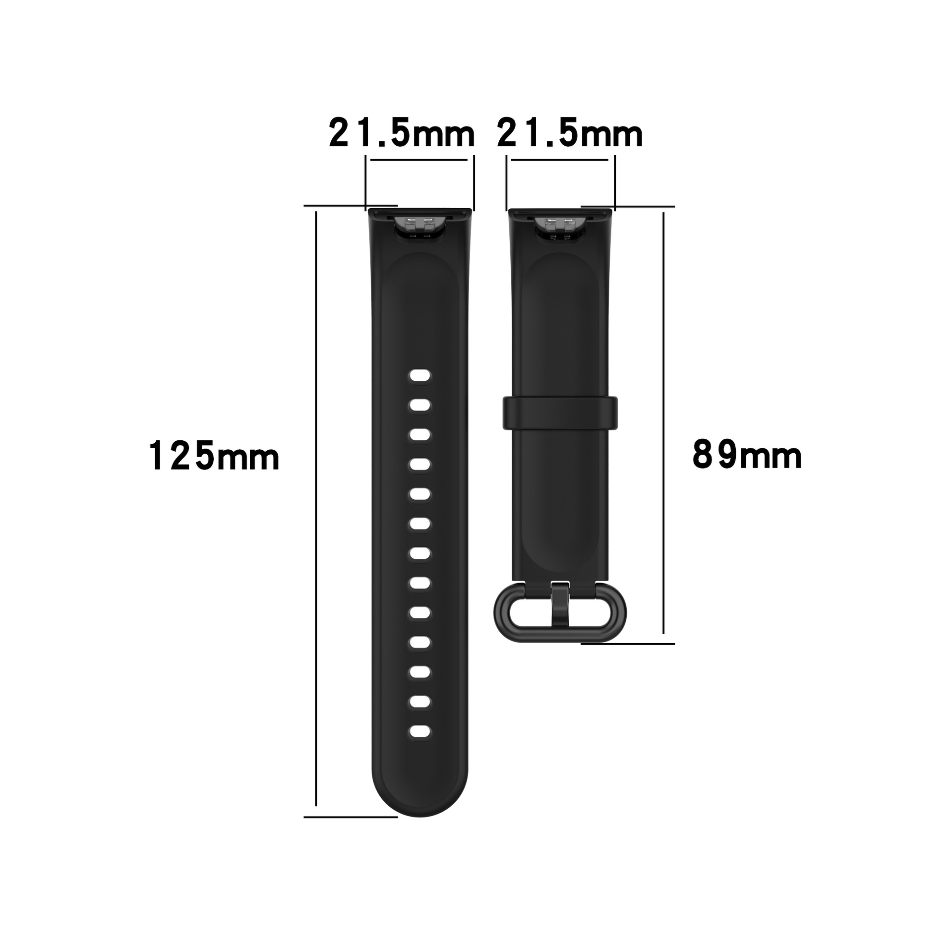 Suitable for Mi Watch Lite silicone watch strap, Redmi watch sports wristband Specification drawing