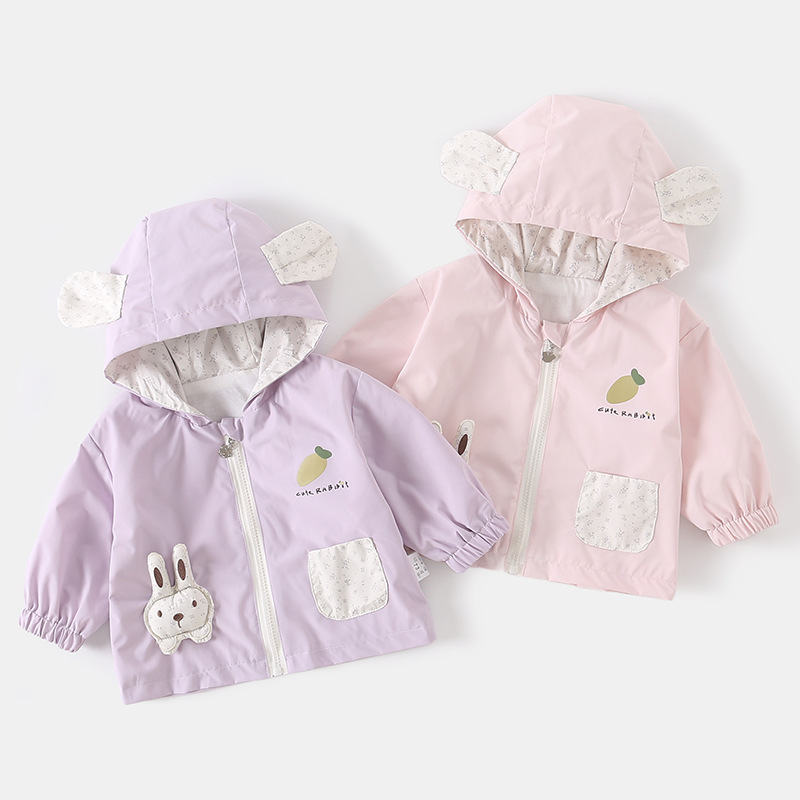 Baby Girl's Softshell Jacket with Hood, Spring Outfit, Toddler Girl's Top, 2026 New Style Children's Jacket
