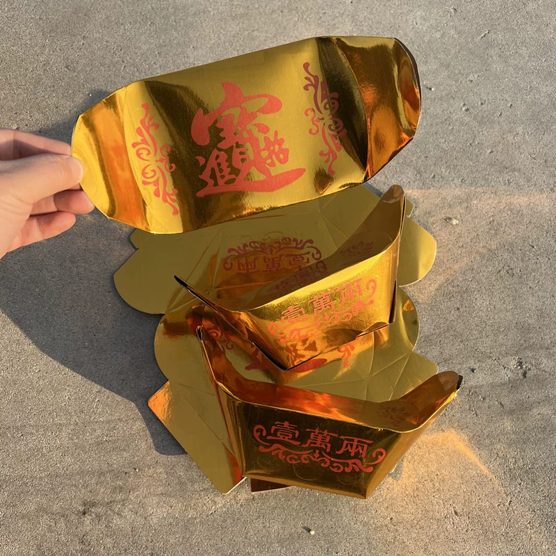 500kg золотой слиток из твердого картона, полуфабрикат, большой слиток, сжигаемая бумага для поклонения надгробиям на фестивале Цинмин и юбилейных жертвоприношений.