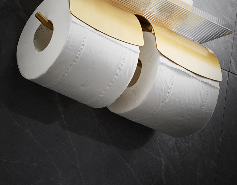 Light luxury bathroom storage tissue box punch-free roll paper holder toilet paper holder toilet paper box acrylic paper towel holder undefined