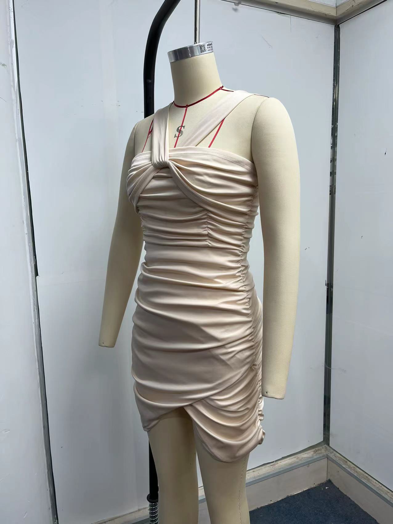 Women Clothing Sexy Dress Summer Sexy Cross Twist Strap Backless Pleated Hip Dress
