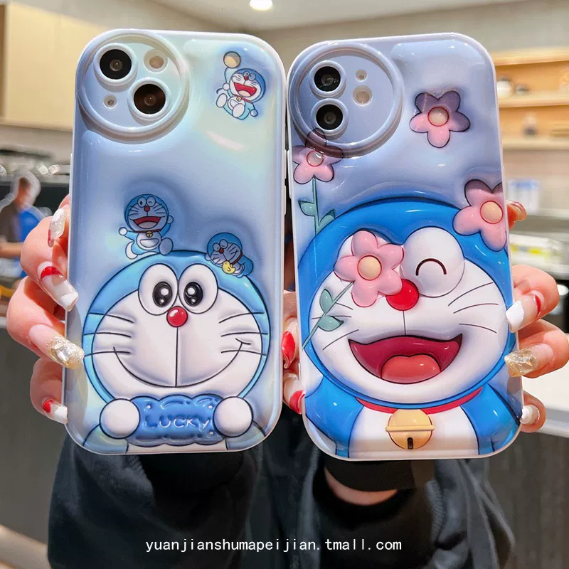Чехол-картинка iPhone Apple 3D силиконовая Cartoon Bubble Shell — Дораемон, Цветок Динданг Кот для iPhone 12 Pro Max