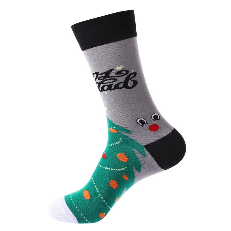 Haichin 外国貿易クリスマスミッドカーフソックス男性用ヨーロッパとアメリカのトレンディなブランドクリスマスソックス女性用クロスボーダーサンタクローストレンディソックス|undefined