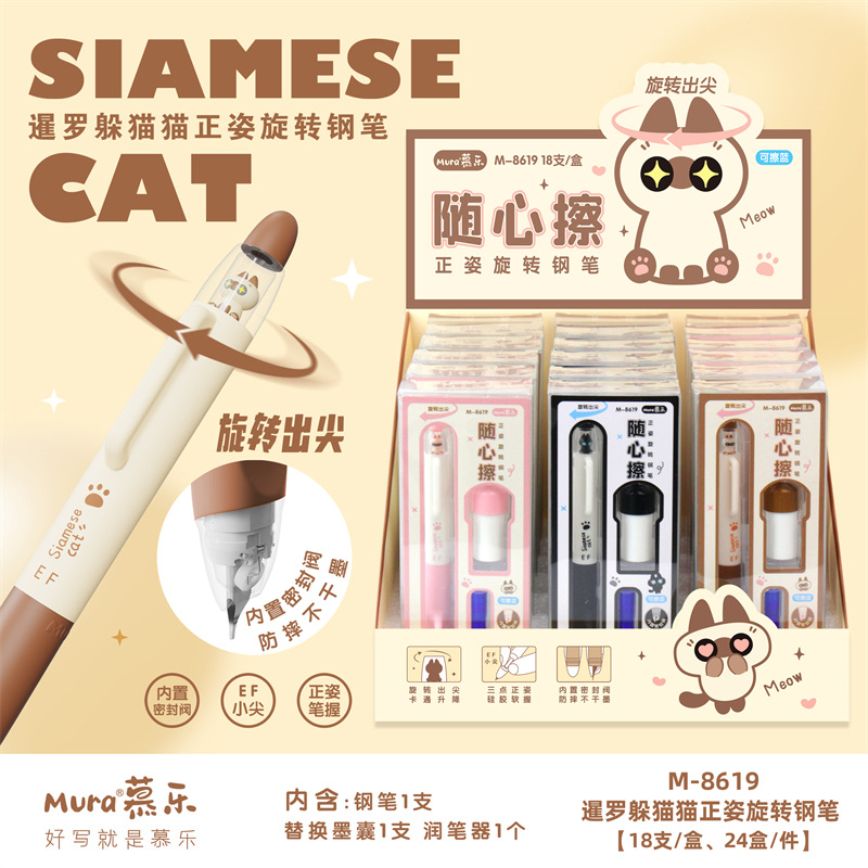 Erasable rotating pen