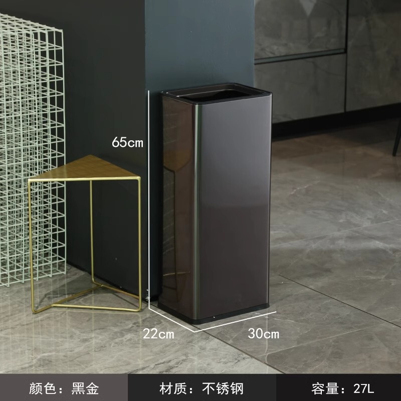 ステンレス製ゴミ箱、浴室用ペーパータオルロッキング蓋バケツ、大容量オフィスロビー廊下直接投げ収納バケツ|undefined