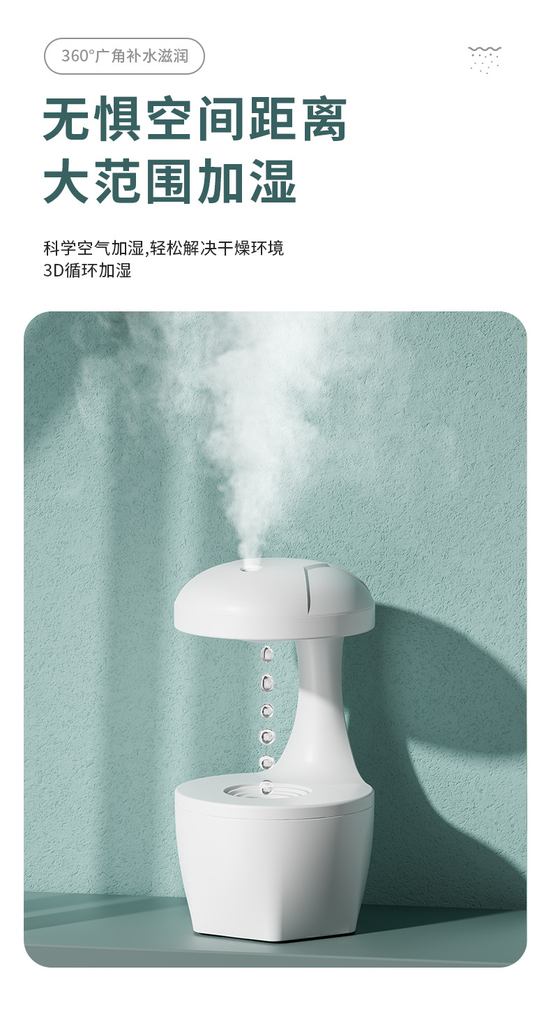 反重力加湿器水滴倒流补水仪小型香薰喷雾仪大容量跨境创意礼品详情6