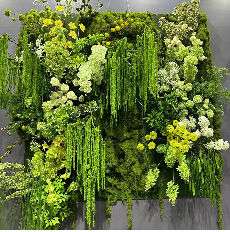 Flores de boda de alta calidad de flores de madera verde de bambú y lirio de pino masson de alta calidad