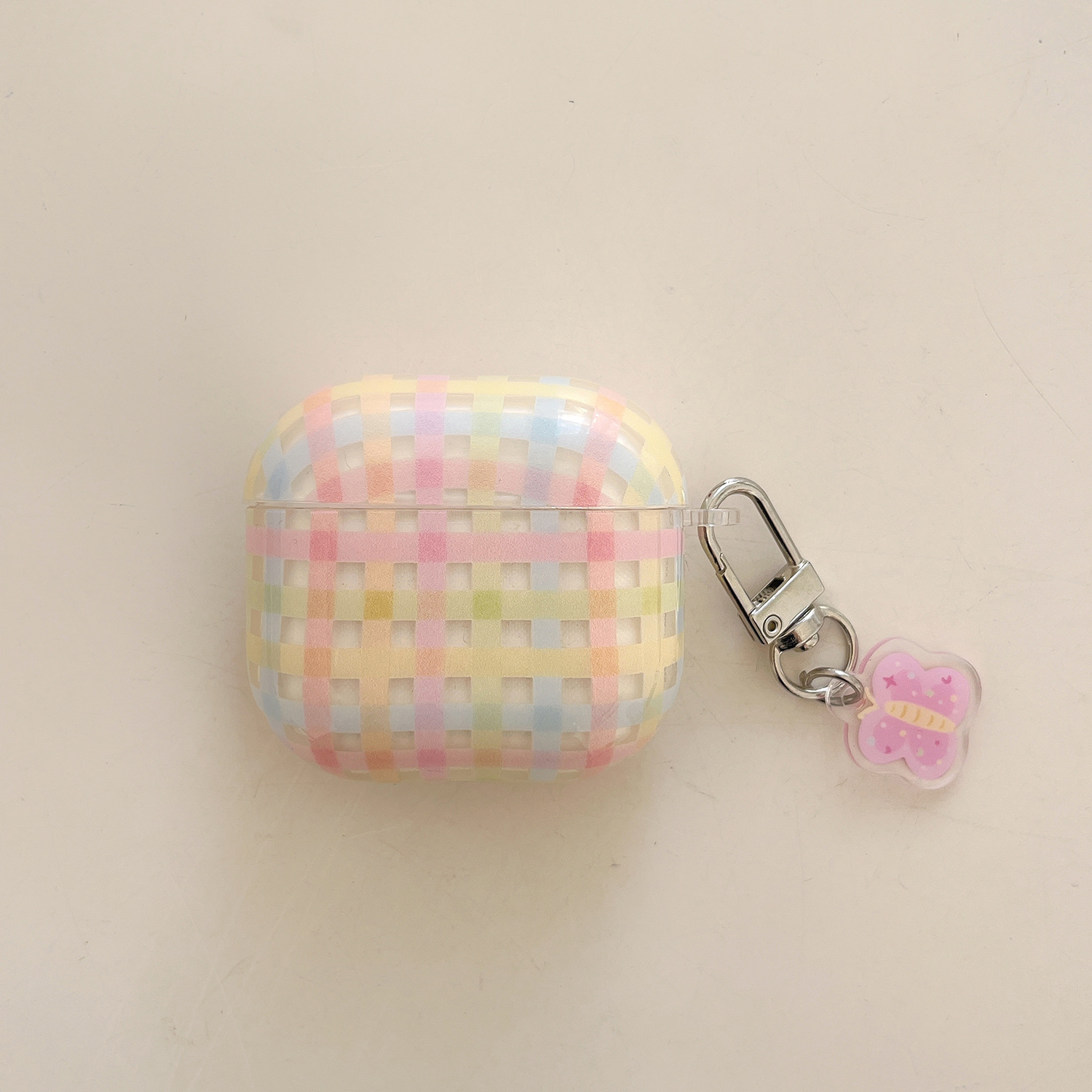 El patrón de cuadros de dopamina de color se aplica a la funda para auriculares AirpodsPro2 nueva generación 3/4 pequeña y fresca airpod1/2 femenina