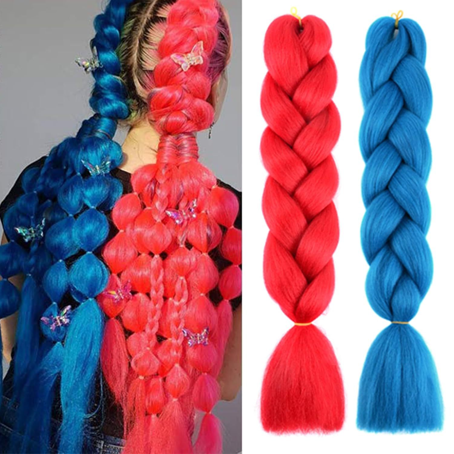 African Dreadlocks Multi-Colorful Gradient Wig Braids Dreadlocks Extensions Single Colorfuled Large Braids