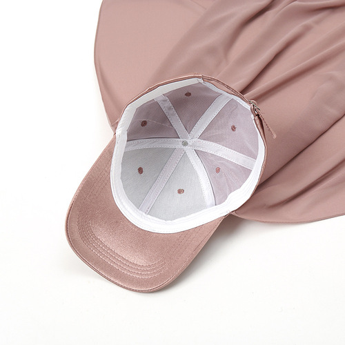New fashion set scarf cross-border solid color pearl scarf and satin baseball cap one-piece 2-piece hat set for women