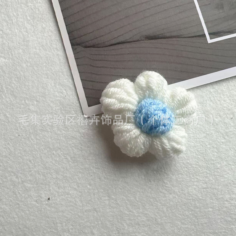 送料無料手作りかぎ針編みパフフラワーウールの花 DIY ヘアピンジュエリーアクセサリーコサージュバッグ衣類アクセサリーフラワー|undefined