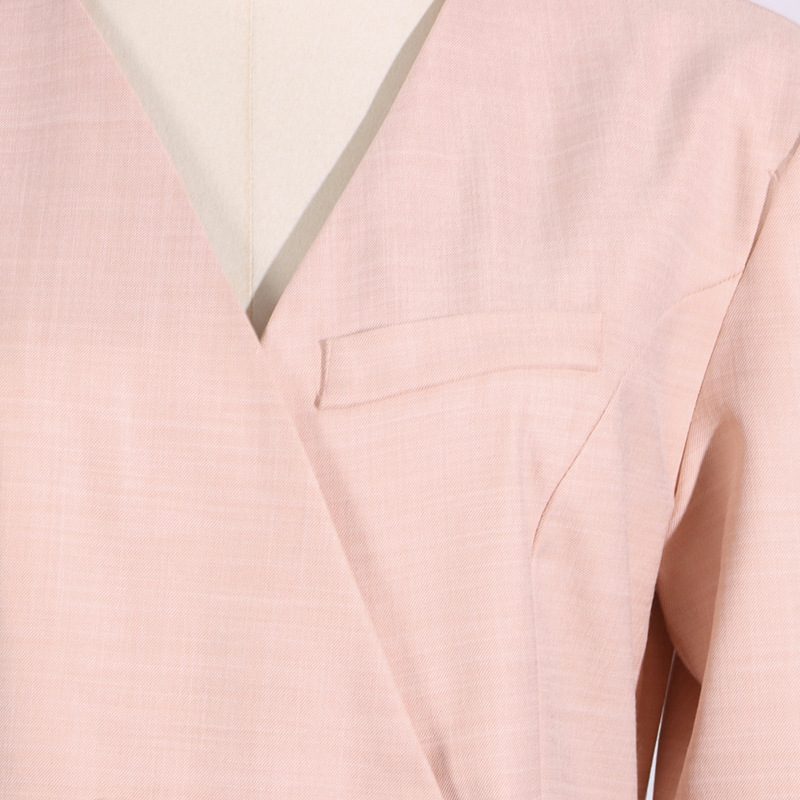 GraceChic Modischer Freizeitanzug für Damen 2025: Neuer Blazer mit V-Ausschnitt, langen Ärmeln und Bindeband + hochtaillierte, gerade geschnittene Hose mit weitem Bein._voghion.com