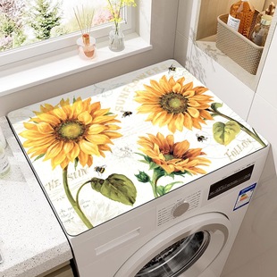 Cross-border Retro Sunflower New Diatom Mud Thickened Heat Insulation Drain Pad Dustproof Absorbent Refrigerator Cabinet Cover Cloth
