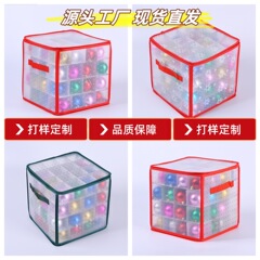 64 グリッドクリスマスボール収納ボックス透明 pp プラスチック折りたたみ装飾ボール収納ボックスポータブル収納ボックス