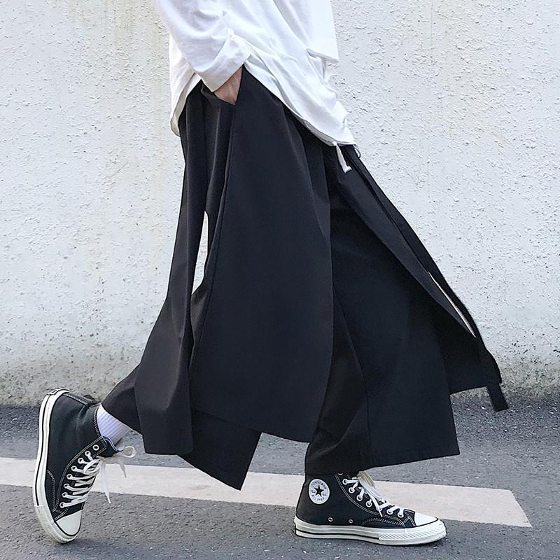 Fake Two-piece Pants Men's Plus Large Size Loose Trendy Brand Fatty Wide-leg Pants Casual Straight Summer Street-fried Hip-hop Fake Two-piece Pants Men's Plus Large Size Loose Trendy Brand Fatty Wide-leg Pants Casual Straight Summer Street-fried Hip-hop
