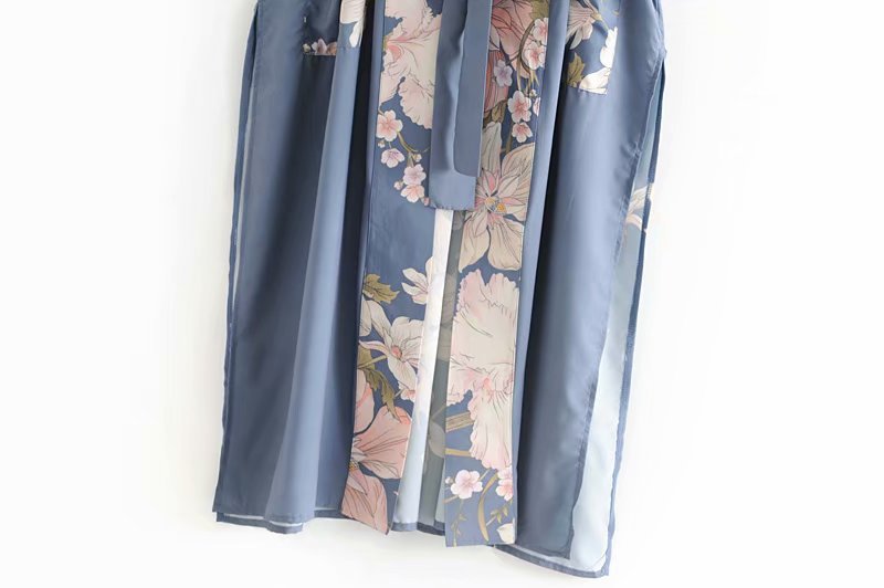 fashion loose strapped printing robe  NSAM42383