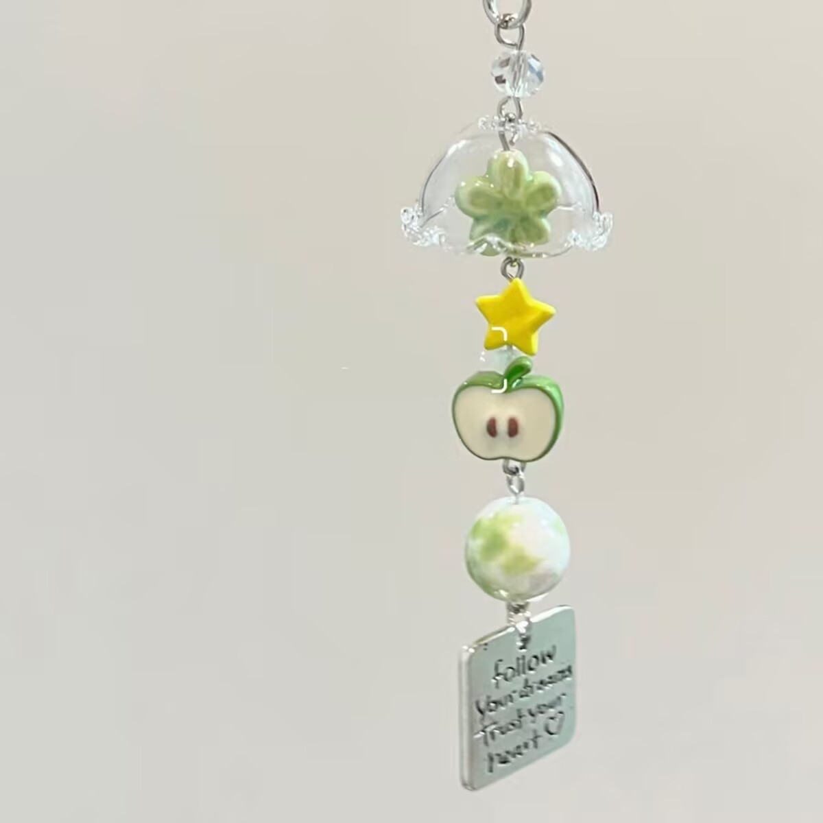 Wind Bell Girl's Heart Handmade Hanging Chain Lucky Pendant Beaded Goo-Ben Chain Mobile Phone Chain Instagram Keychain Hanging Ornaments