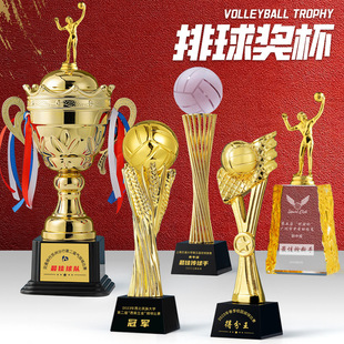 Volleyball Trophy Custom Sports Competition Honor Award Resin Crystal Medal Commemorative Sports Trophy