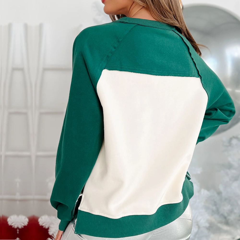 Women's Hoodie Christmas Tree Bead Design Pullover Autumn Jumper_voghion.com