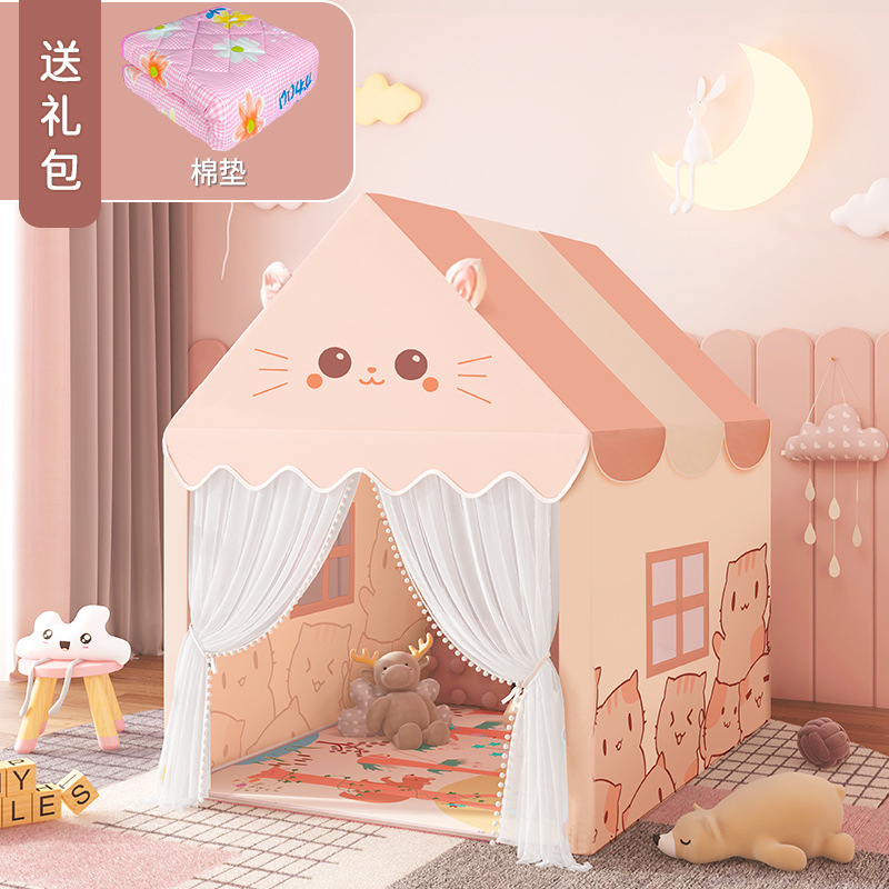 Gatos infantiles juegos de madera sólida en el interior castillo cama separada juguetes para niños y niñas al por mayor