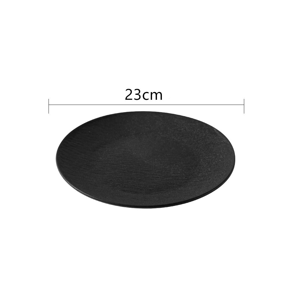 Plato plano de piedra de plástico japonés plato de comida occidental plato de cocina casero PP plato de filete plato de arroz plato de pasta transfronterizo