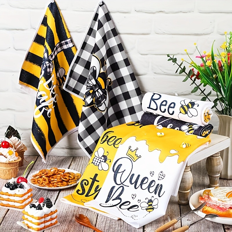 Cross-Border Xiyin Temu Popular Creative Napkin Little Bee Printed Hand Towel Table Wiping Absorbent Towel Factory Direct Delivery