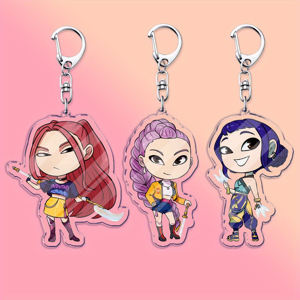 现货透明亚克力钥匙扣厂家diy动漫卡通挂件汽车挂饰批发