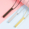 Fashionable rectangular necklace stainless steel, three dimensional pendant, simple and elegant design, European style, mirror effect