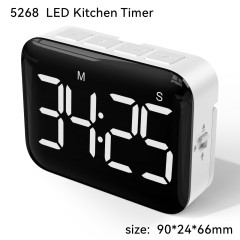 Ledキッチンダウンタイマー大字鏡面led正逆タイマー100分電池付き表示