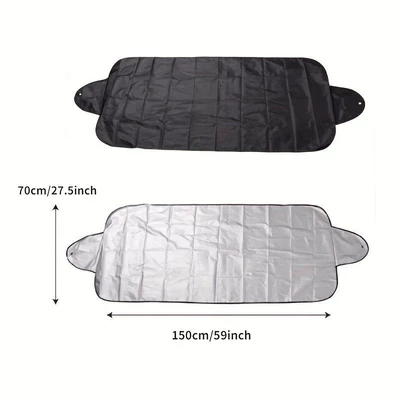 Factory Direct Sales Cross-Border New Winter Car Snow Shield Snow and Ice Cover Sunshade Car Window Snow Cover Front Shield (Car snow shield) - silver-15070